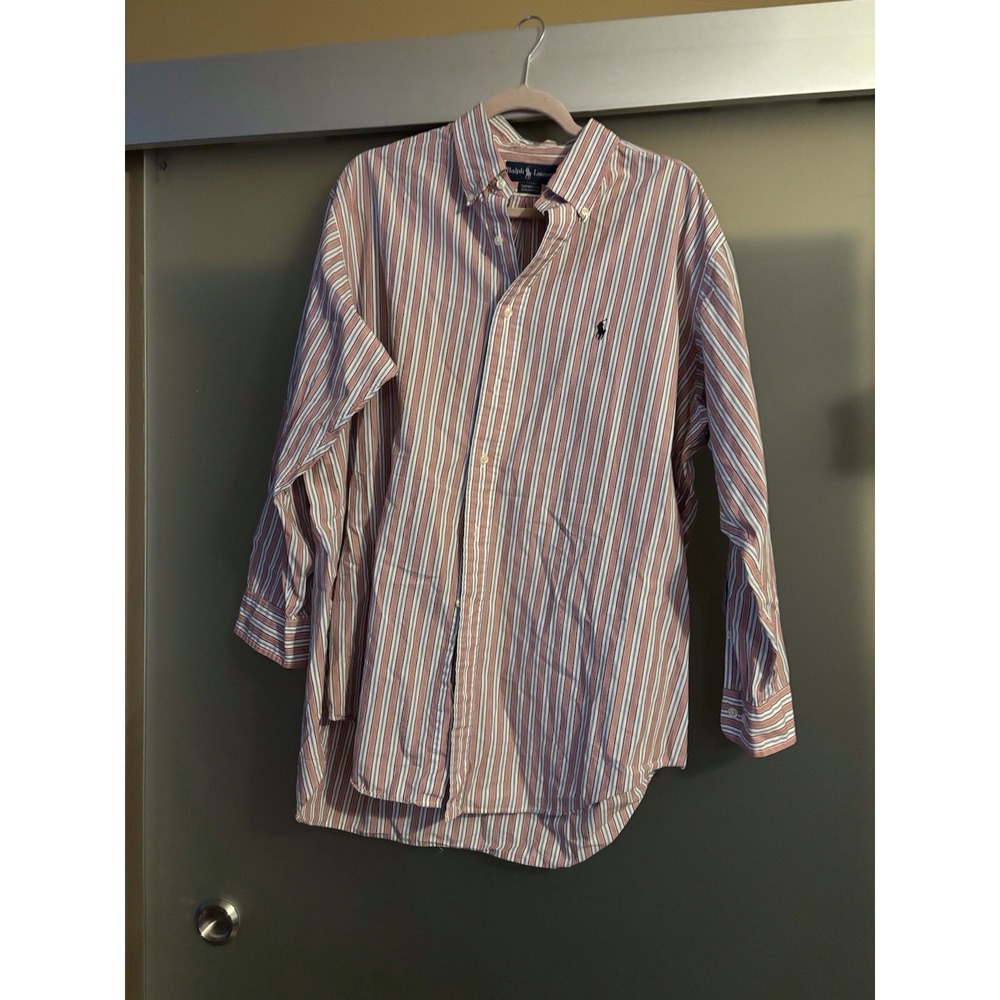 Button Down‎ Shirt Ralph Lauren Yarmouth 100% Cotton Size 17 32/33